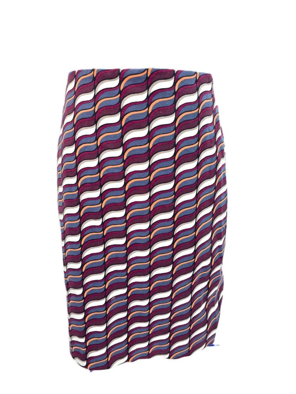 Ann Tayloy Burgundy Abstract Steel Blue Pencil SKirt WOmen Size 2